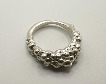 Sterling Silver Bubble Ring: Modernist Stacking Band