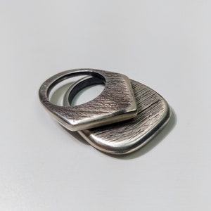 2 stuks zilveren stapelring, moderne geometrische sieraden, minimalistische ringen, eenvoudige zilveren ringen, stapelringen, zilveren stapel, gelaagde ringen
