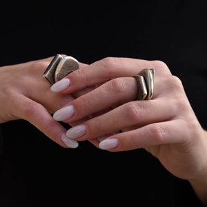 Sterlingzilveren stapelring, minimalistische ringen, eenvoudige zilveren ringen, moderne geometrische sieraden, stapelringen, zilveren stapel, ringen in laagjes