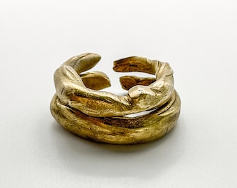 Stacking Ring Set, Band Bronze Rings, Bubble Ring, Stacking Rings, Modern Band Ring, Bronze Jewelry, Solid Bronze Ring, Designer Ring