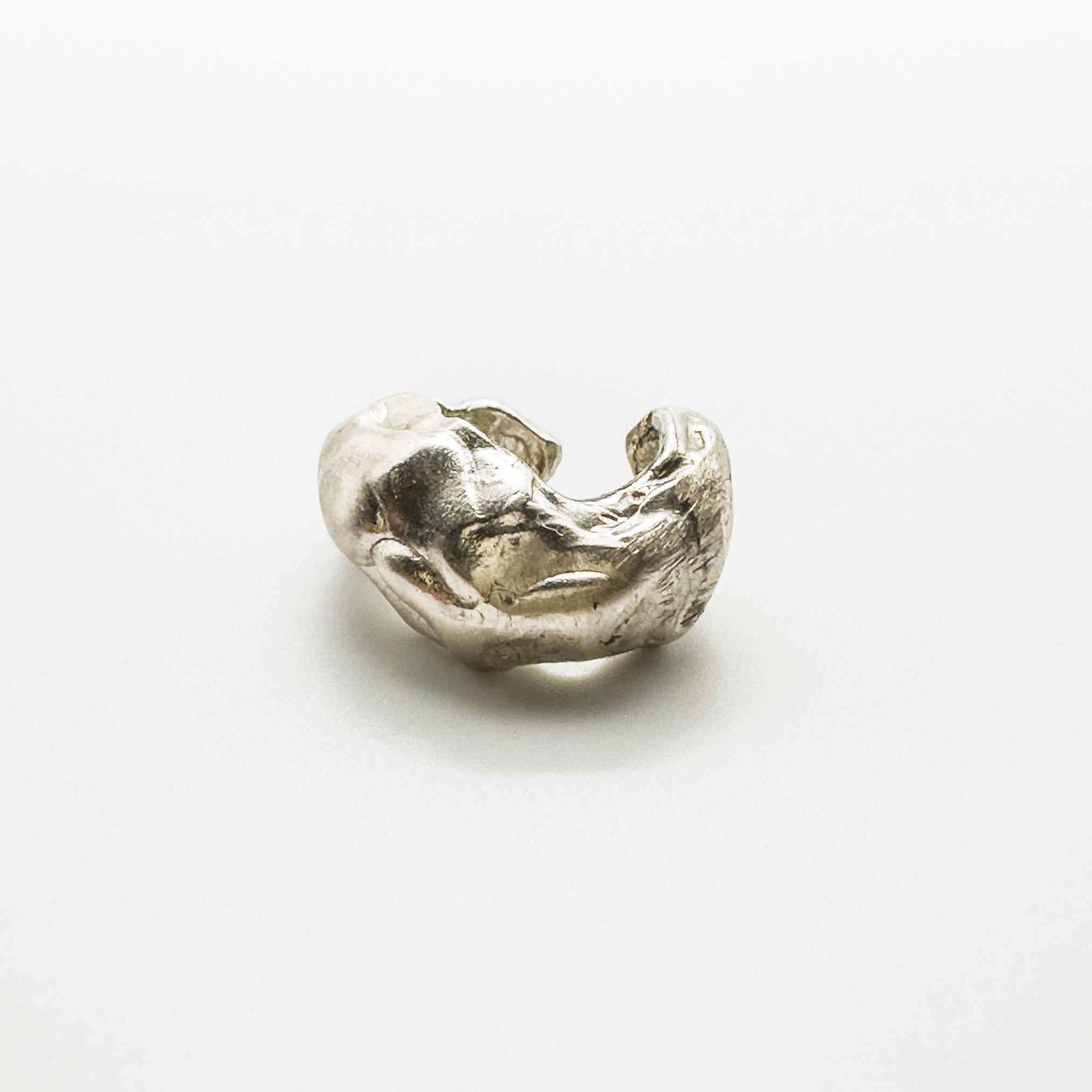 Handmade Sterling Silver Ear Cuff: Textured No Piercing Jewelry