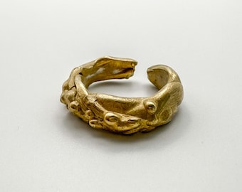 Anello in bronzo a fascia, Anello delicato, Anello a bolle, Anelli impilabili, Anello a fascia moderno, Gioielli in bronzo, Anello in bronzo massiccio, Anello di design