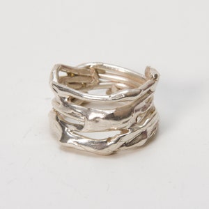 Wavy Silver Ring, Wide Silver Ring, Minimalist Ring, Melted Ring, Statement Ring, Vintage Ring, Minimalist Ring, Uneven Ring, Big Ring