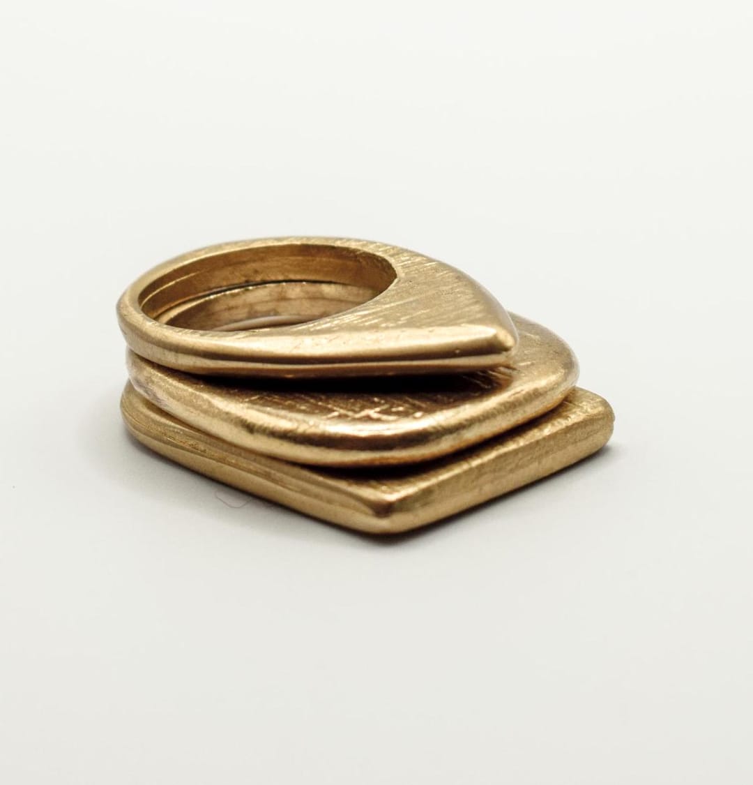 set of 5 stack rings, solid bronze ring, geometric... Bronze Geometric Stacking Rings - Modern Minimalist Set of 3 - Etsy