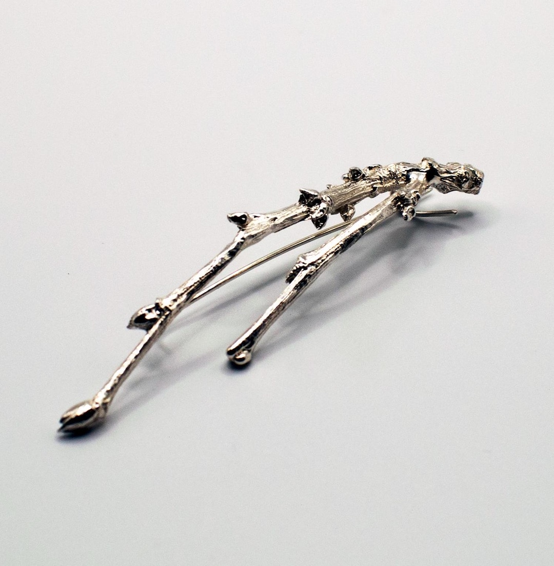 Handmade Sterling Silver Olive Branch Brooch: Botanical Twig Pin - Etsy