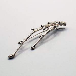 Handmade Sterling Silver Olive Branch Brooch: Botanical Twig Pin