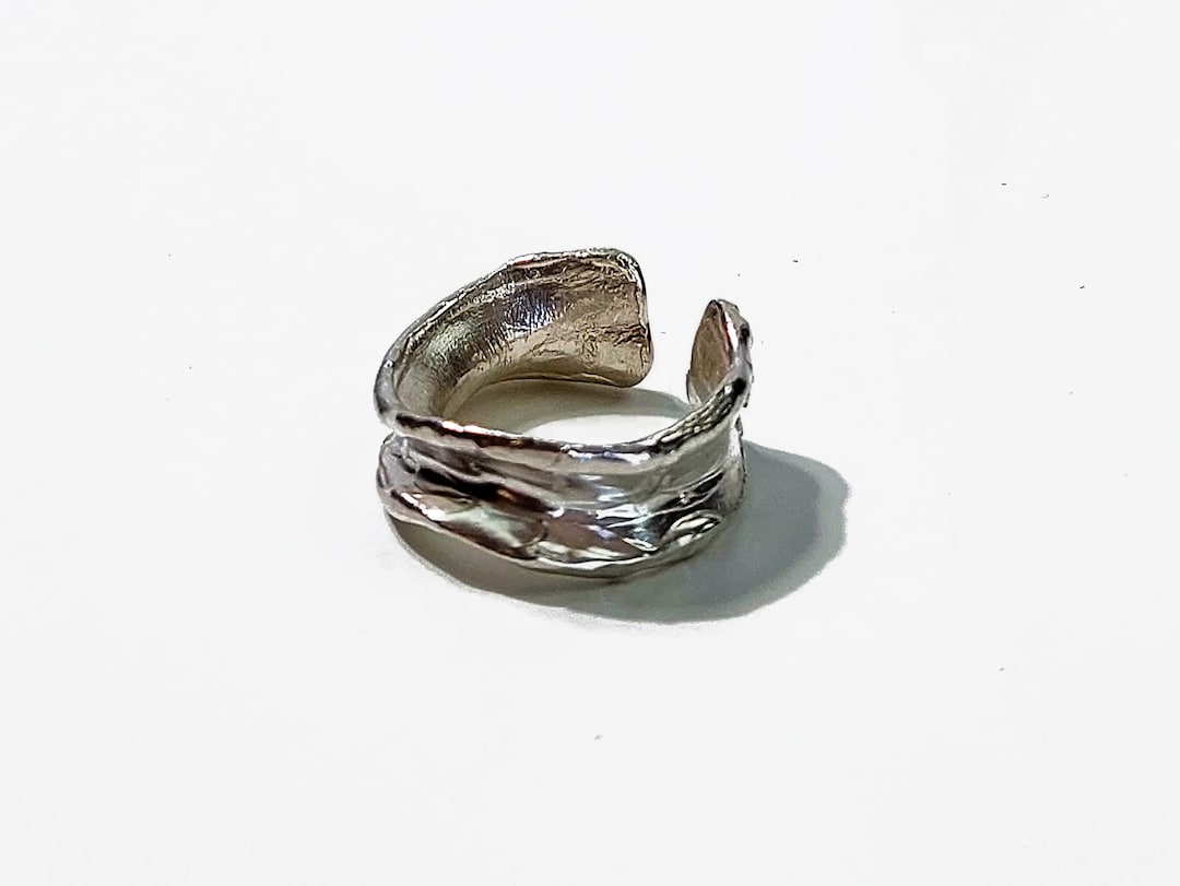 Handmade Textured Sterling Silver Band Ring, Unisex Thumb Ring - Etsy