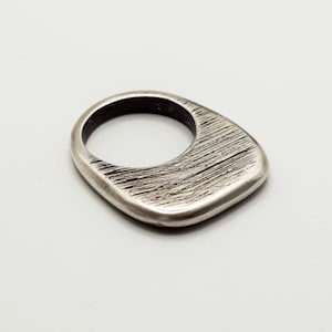 Large Square Silver Ring, Geometric chunky Sterling Silver Women Ring, Silver Geometric Jewelry