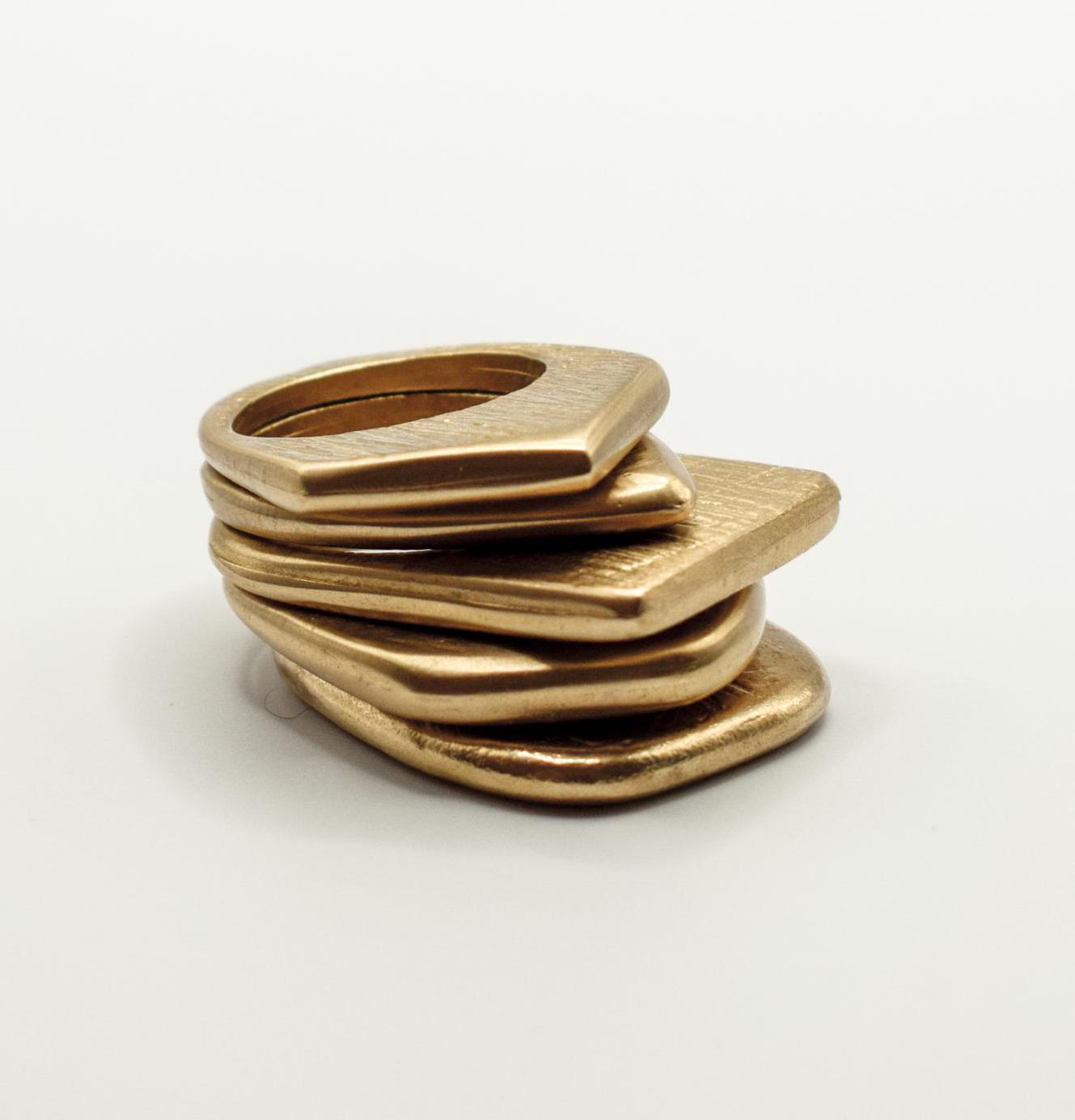 set of 5 stack rings, solid bronze ring, geometric... Set of 5 Stack Rings, Solid Bronze Ring, Geometric Ring, Stackable ...