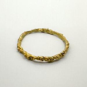Handmade Solid Gold Bronze Bangle, Tribal Jewelry