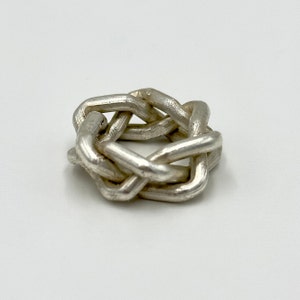 Braided Silver Ring, Wide band Ring, Minimalist Ring, Twist Ring, Statement Ring, Wide Ring, Contemporary Ring, Uneven Ring, Big Ring