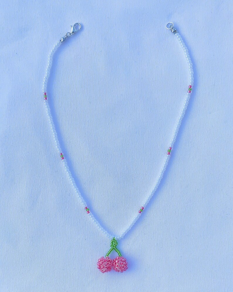 Cute Choker Beaded Necklace Fruit Accessories Cherry on Top Simple Necklace