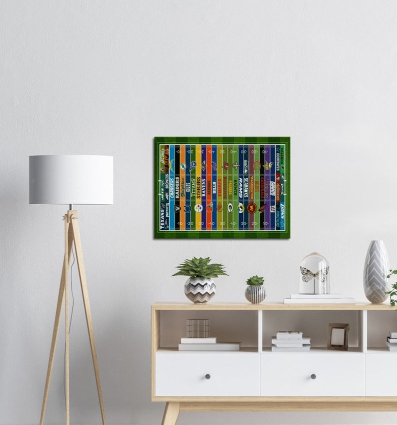 NFL-canvasaffisch, NFL-lagsaffisch, NFL-väggkonst, presentidé till NFL-fan, NFL-affischdekor, NFL-man cave-present, NFL-presentaffischkonst bild 4