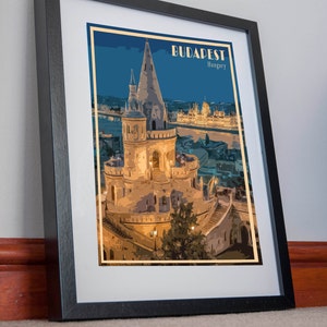 Budapest Ungarn Poster Leinwand Vintage Poster Kunstwerk Wand Dekor Bild Urlaub Geschenk Home Urlaub Retro Reise Wand affiche Style