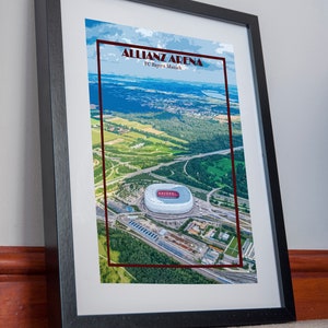 FC Bayern Munich Imprimir Póster lienzo Allianz Arena estadio Póster Lienzo Pared Decoración Ilustración imagen regalo Decoración del hogar Souvenir retro Viajes