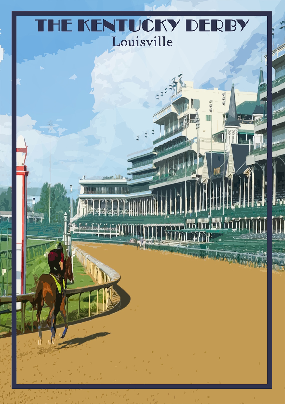 Kentucky Derby Print Poster Canvas Churchill Downs Wall Art Etsy