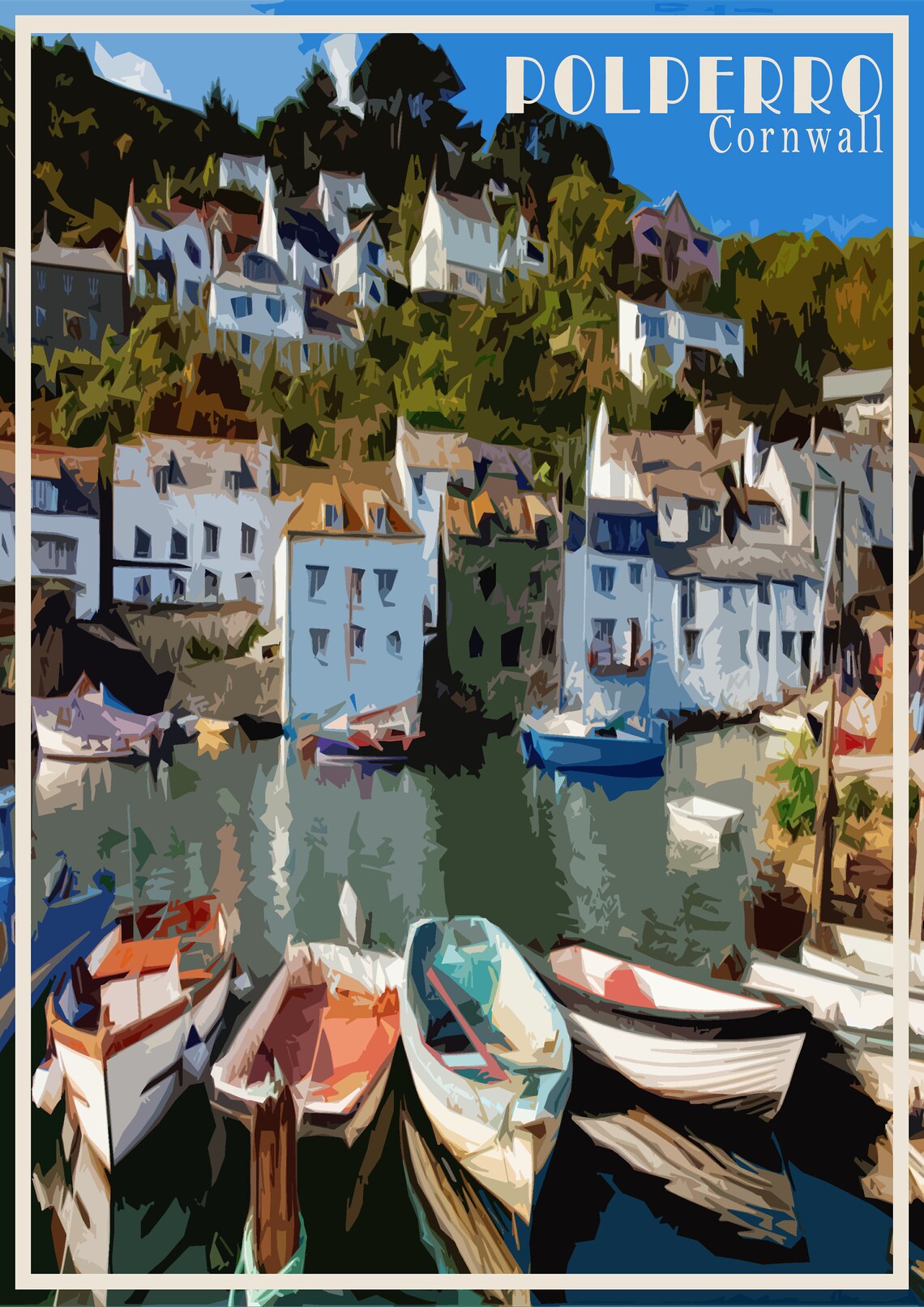 Polperro Cornwall Print Poster Canvas Wall Art Decor england Etsy