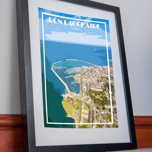 Dun Laoghaire Print Poster Canvas Dublin Irland Leinwand wandkunst Dún Laoghaire Hafen Druck, dublin print, irland print, dublin