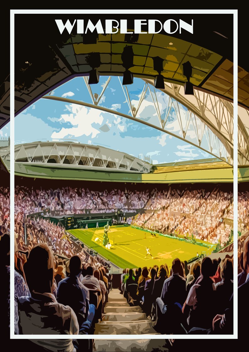 Wimbledon Poster Print Canvas Wall Art Gift Tennis Art London Etsy
