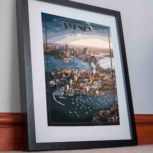 Sydney Print Poster Leinwand Sydney Hafen Australien Kunstwerk Bild haus Urlaub Home Deko Urlaub Retro Kunst Druck Reise Vintage Wall