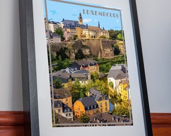 Luxembourg Print Poster Canvas Gift wall decor Vintage Artwork Picture Holiday Home Vacation Souvenir Retro Art Travel Wall affiche