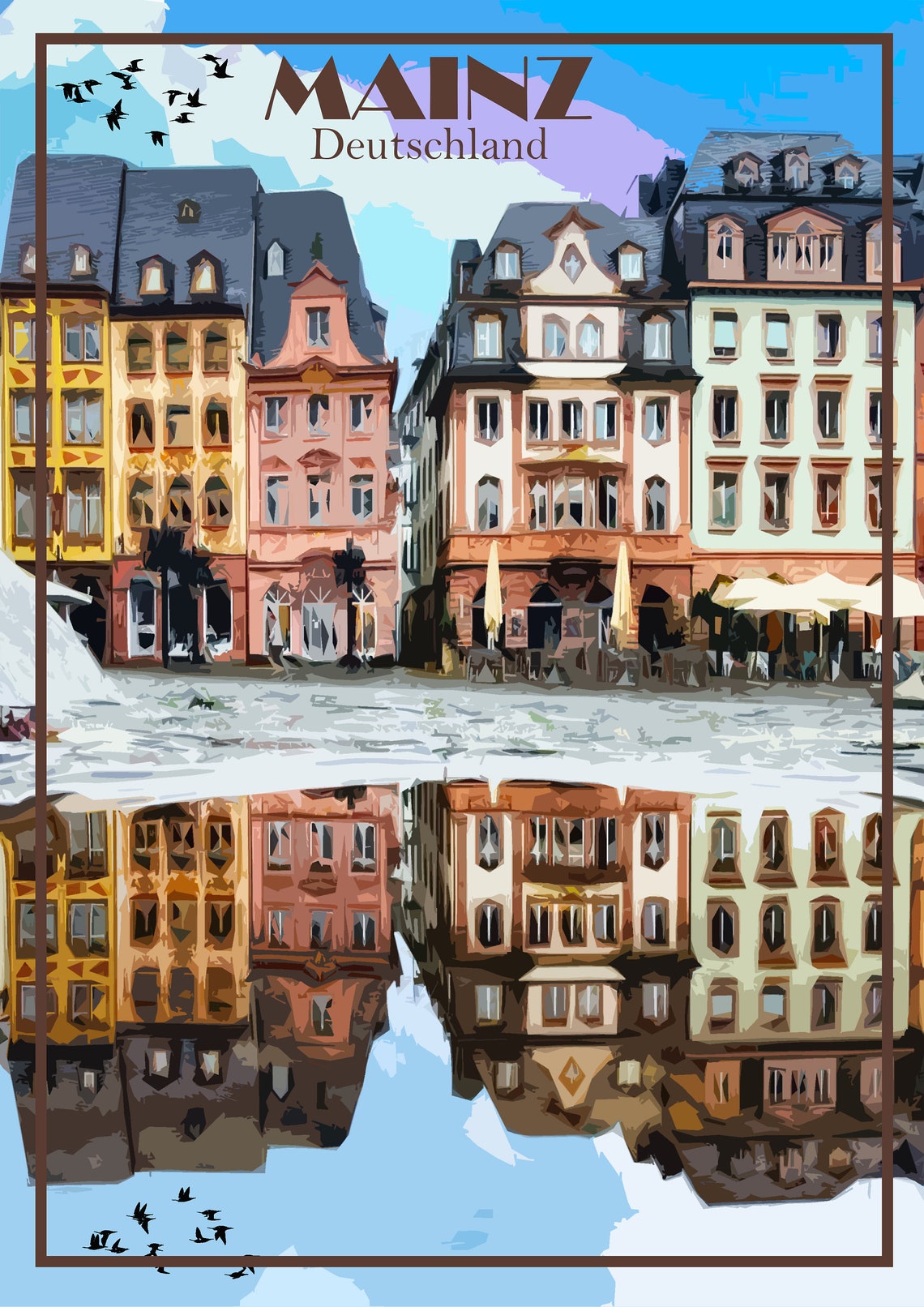 Mainz Print Germany Poster Canvas Vintage Travel Poster Wall Etsy UK