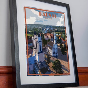 Kaunas imprimir cartel Lituania lienzo vintage estilo viaje Imagen lietuva Regalo de vacaciones decoración retro arte impresión pared affiche Caminata