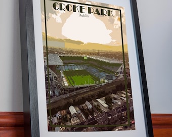 Croke Park Print Poster Dublin Croker Gaelic games stadium Poster Canvas Wall Decor Artwork picture gift Home Decor Souvenir retro Travel