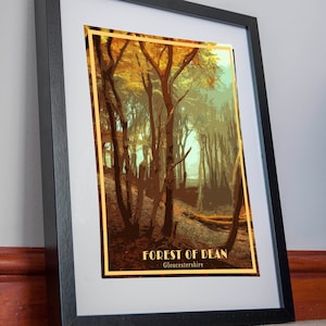 Forest of Dean Druck Leinwand England Poster Kunstwerk Bild Urlaub Geschenk Wohnkultur Retro Kunstdruck Reise Vintage Wand affiche Stil Wanderung