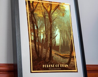 Forest of Dean Print Canvas England Poster Artwork Picture Holiday Gift Home decor Retro Art Print Travel Vintage Wall affiche Style Hike