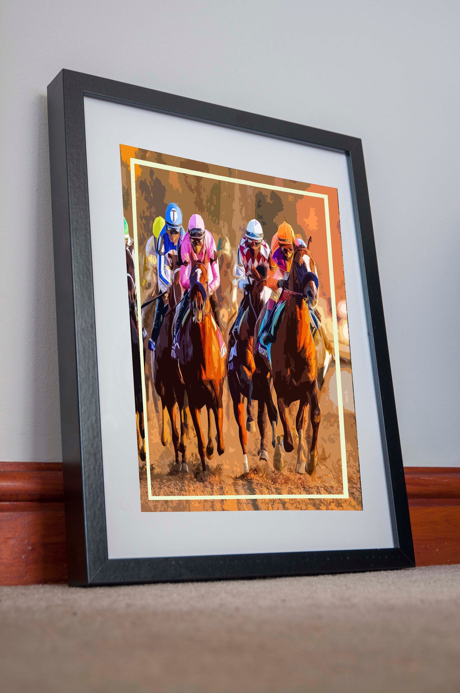 Horse Racing Print Poster Canvas wall art race day art horse Etsy
