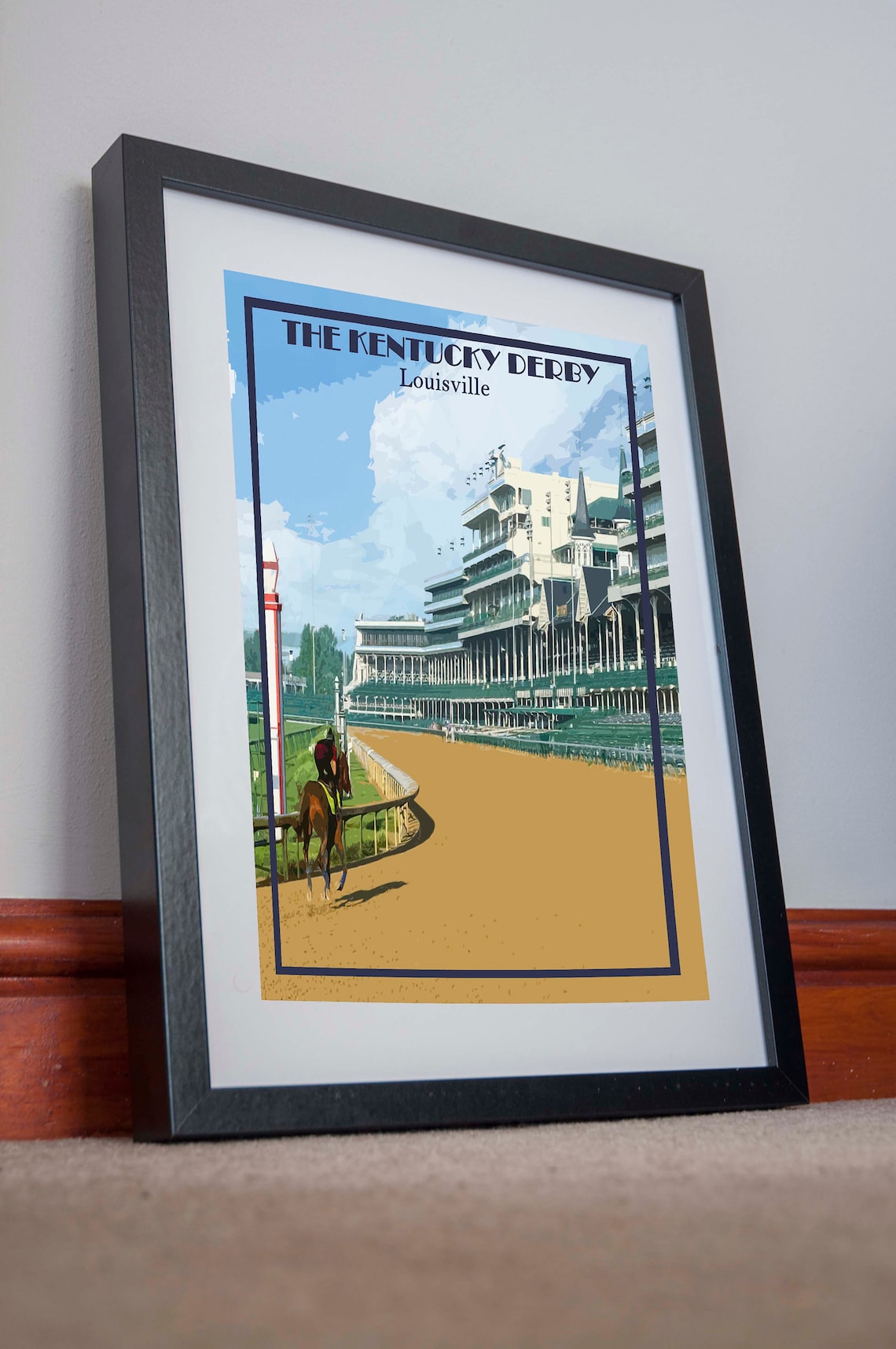 Kentucky Derby Print Poster Canvas Churchill Downs Wall Art Etsy