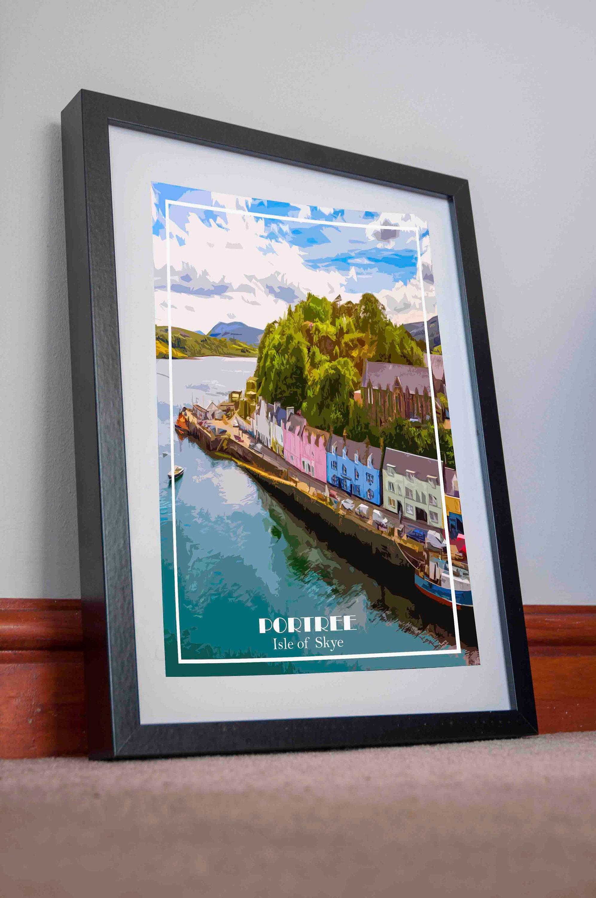 Portree Print Poster Scotland Canvas Isle of Skye wall art Gift decoration vintage style travel Artwork Holiday Vacation affiche