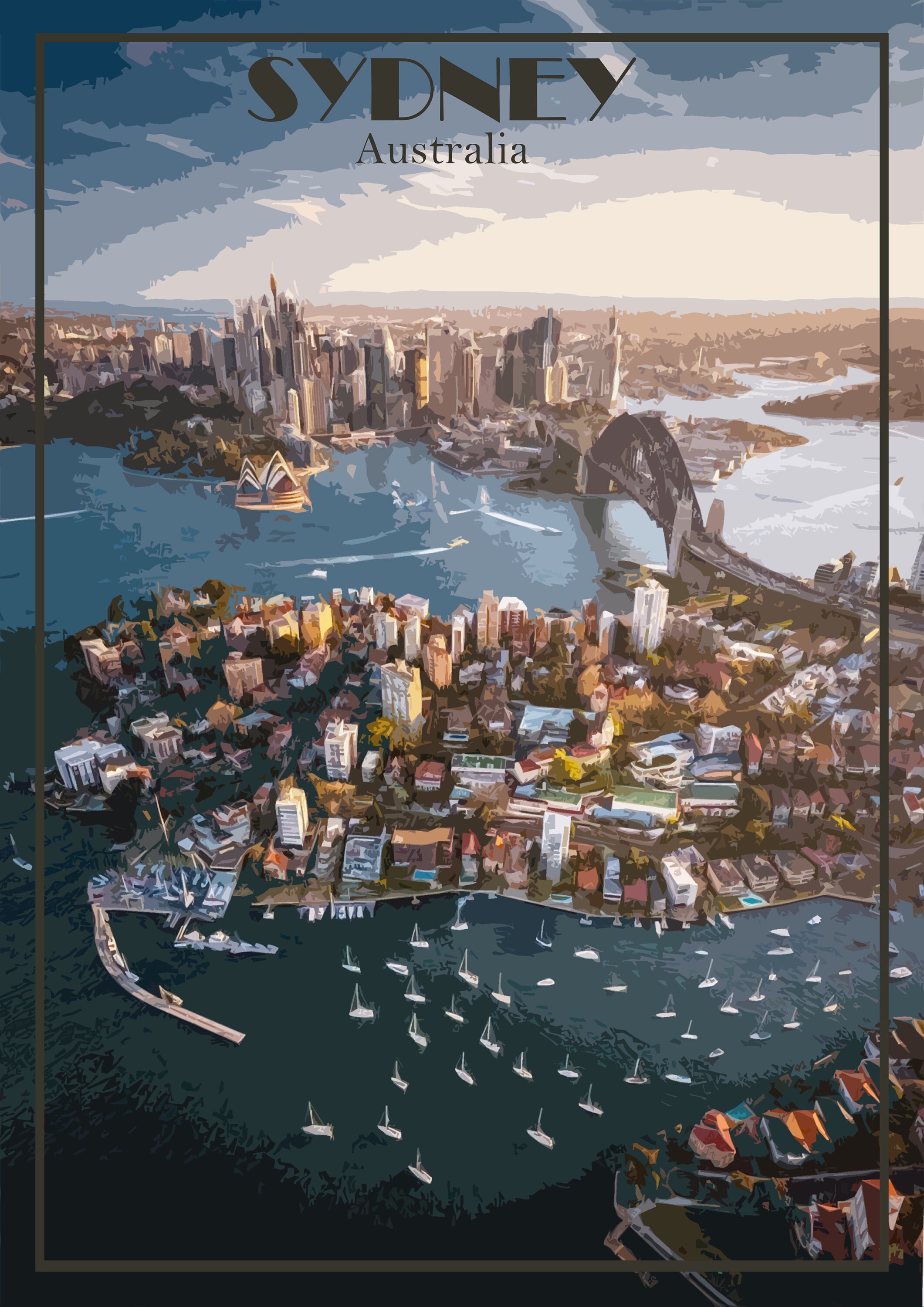 Sydney Print Harbour Australië Poster Artwork Picture House Etsy