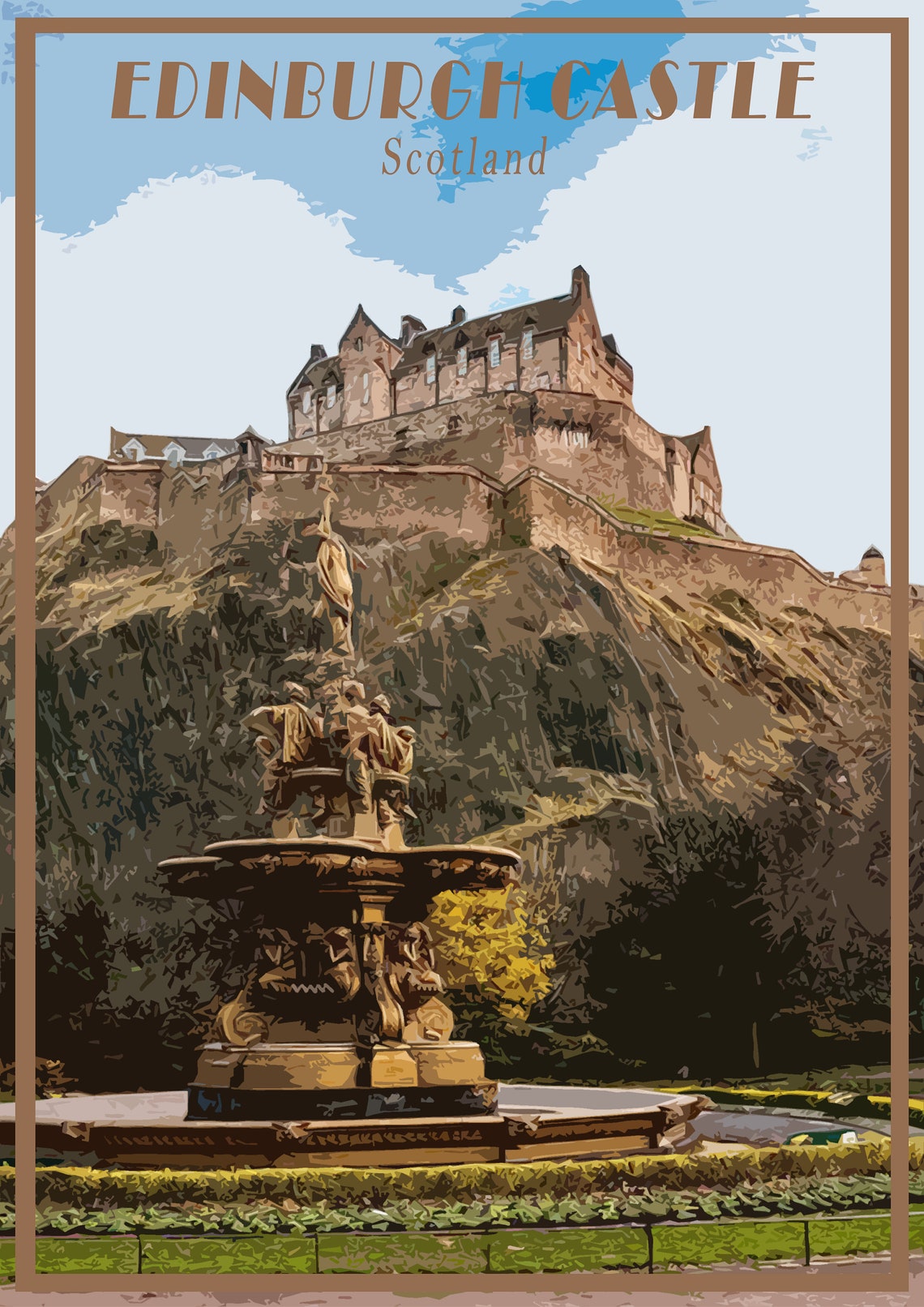 Edinburgh Castle Print Poster Canvas Scotland Wall Art Decor Etsy