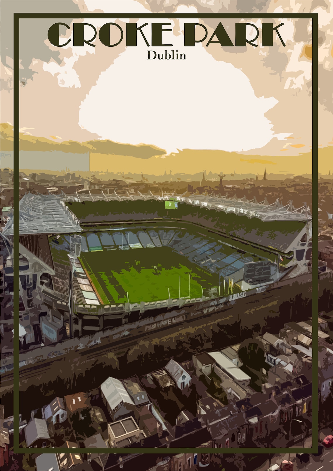 Croke Park Print Poster Dublin Croker Gaelic Games Stadium Poster