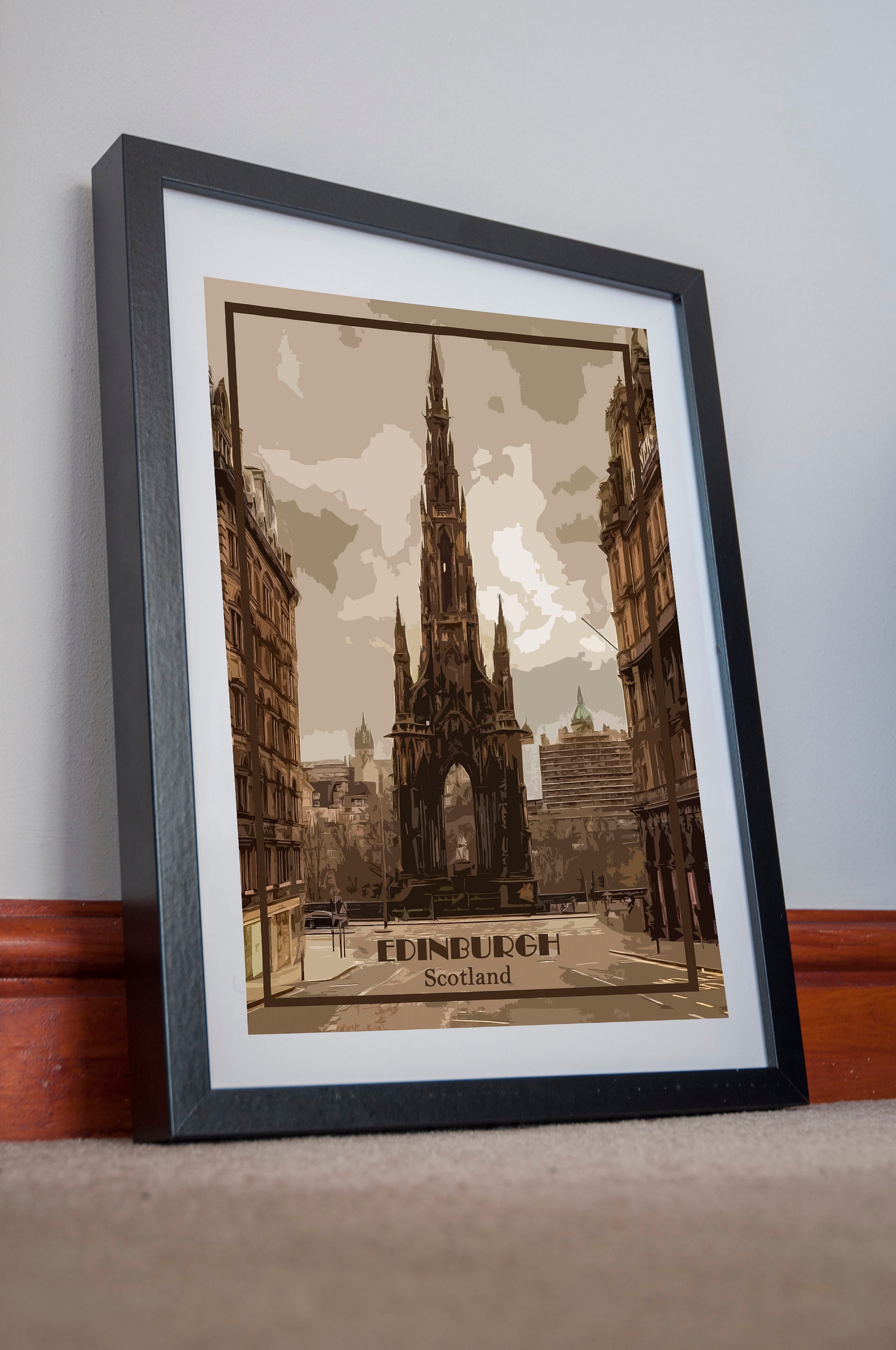 Edinburgh Print Poster Canvas Wall Art Paint Scotland Artwork Etsy