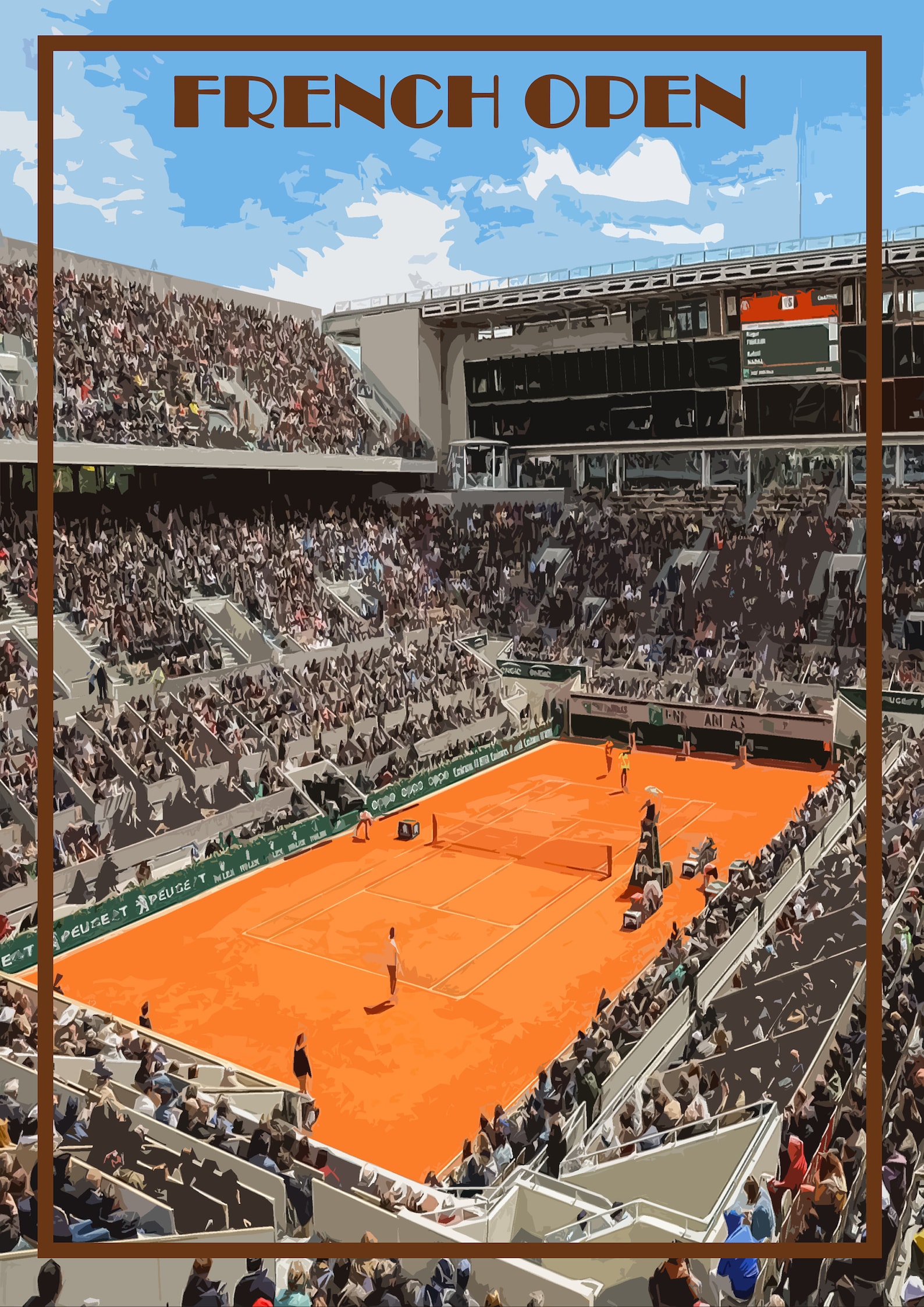 French Open Print Poster Canvas Tennis Paris Poster Arena Wall Art