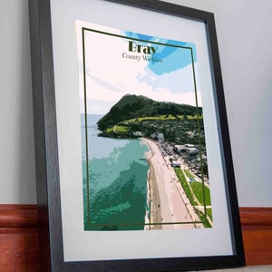 Bray Stampa Poster Canvas Wicklow Dublino Irlanda Opera d'arte Immagine Regalo Decorazione Retrò Arte Viaggio Vintage Wall affiche Style Hike adventure