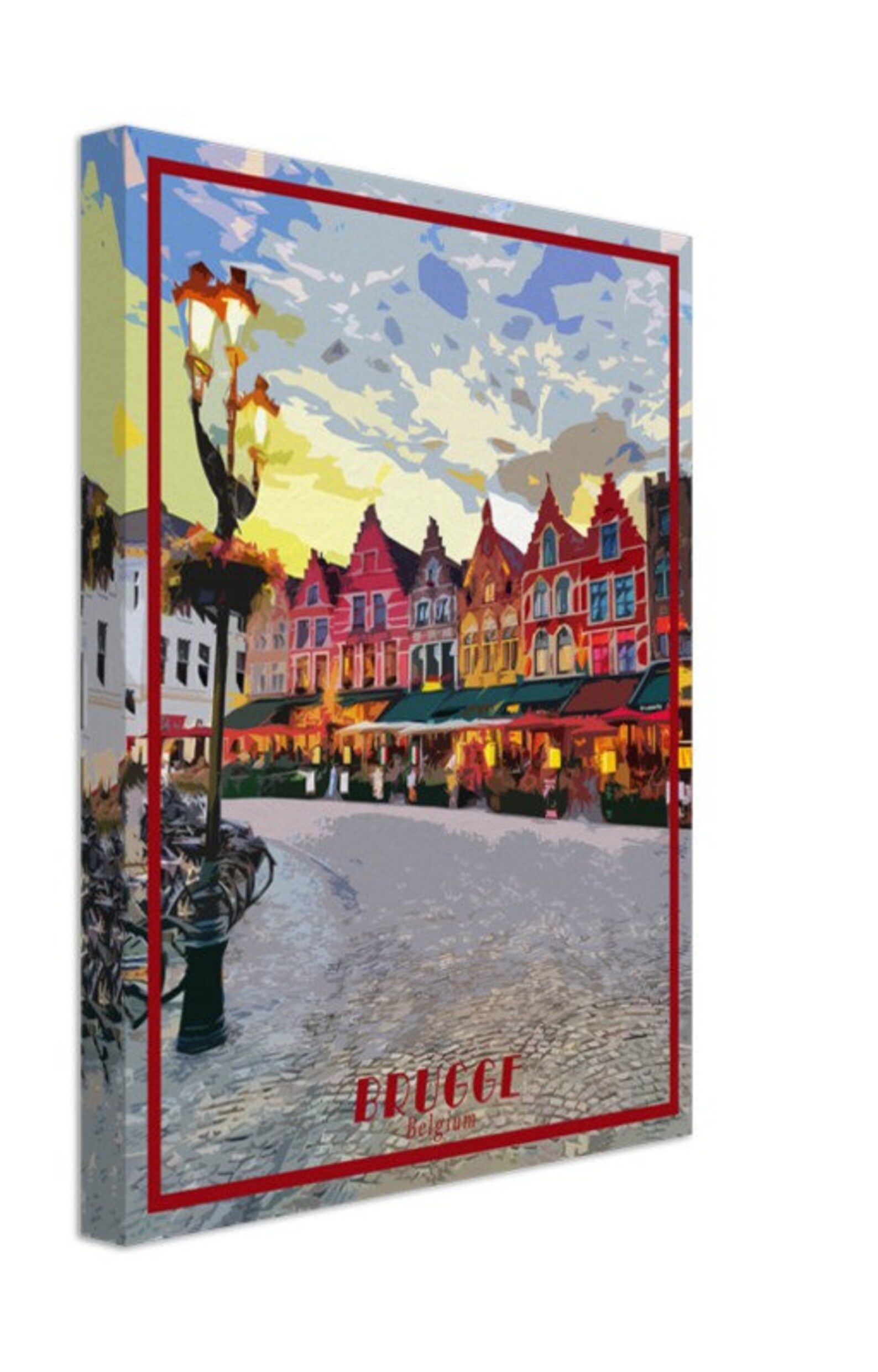 Brugge Print Belgium Poster Canvas Vintage Travel Poster Wall Etsy