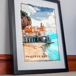 Amalfi Print Poster Leinwand Küste Italien Vintage Bild Urlaub Geschenk Wohnkultur Urlaub Souvenir Retro Art Reise Wand affiche Stil
