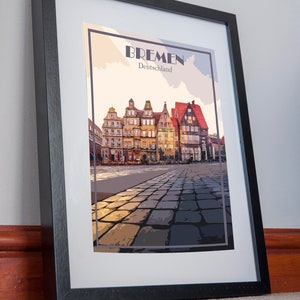 Bremen Print Leinwand Deutschland Poster Bild Bild Geschenk Home Dekor Retro Kunst Reise Vintage Wand Affiche Style Wanderabenteuer Reise druck