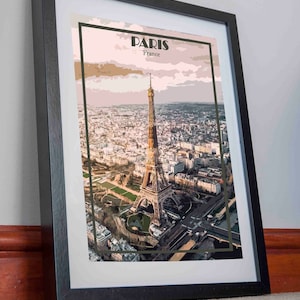 Eiffel Tower Print Paris Poster France canvas wall decor La Tour Triumph arch Arc de Triomphe Poster Picture Home decor Retro Art Vintage