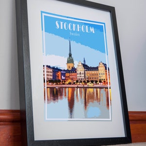 Stockholm Print Poster Leinwand Schweden Vintage Reise Kunstwerk Wand Kunst Dekor Bild Urlaub Geschenk Wohnkultur Urlaub affiche Stockholm Print