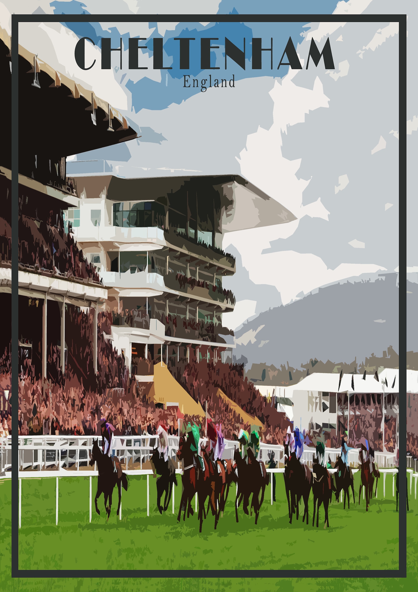 Cheltenham Races Print Canvas Poster Picture Holiday Gift Etsy UK