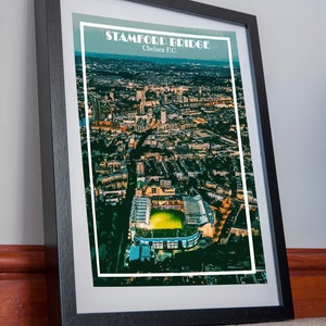 Póster impreso del Chelsea FC en lienzo, arte para fanáticos de Stamford Bridge, regalo de estadio, póster en lienzo, decoración de pared, obra de arte, imagen de regalo, recuerdo para el hogar, viaje retro