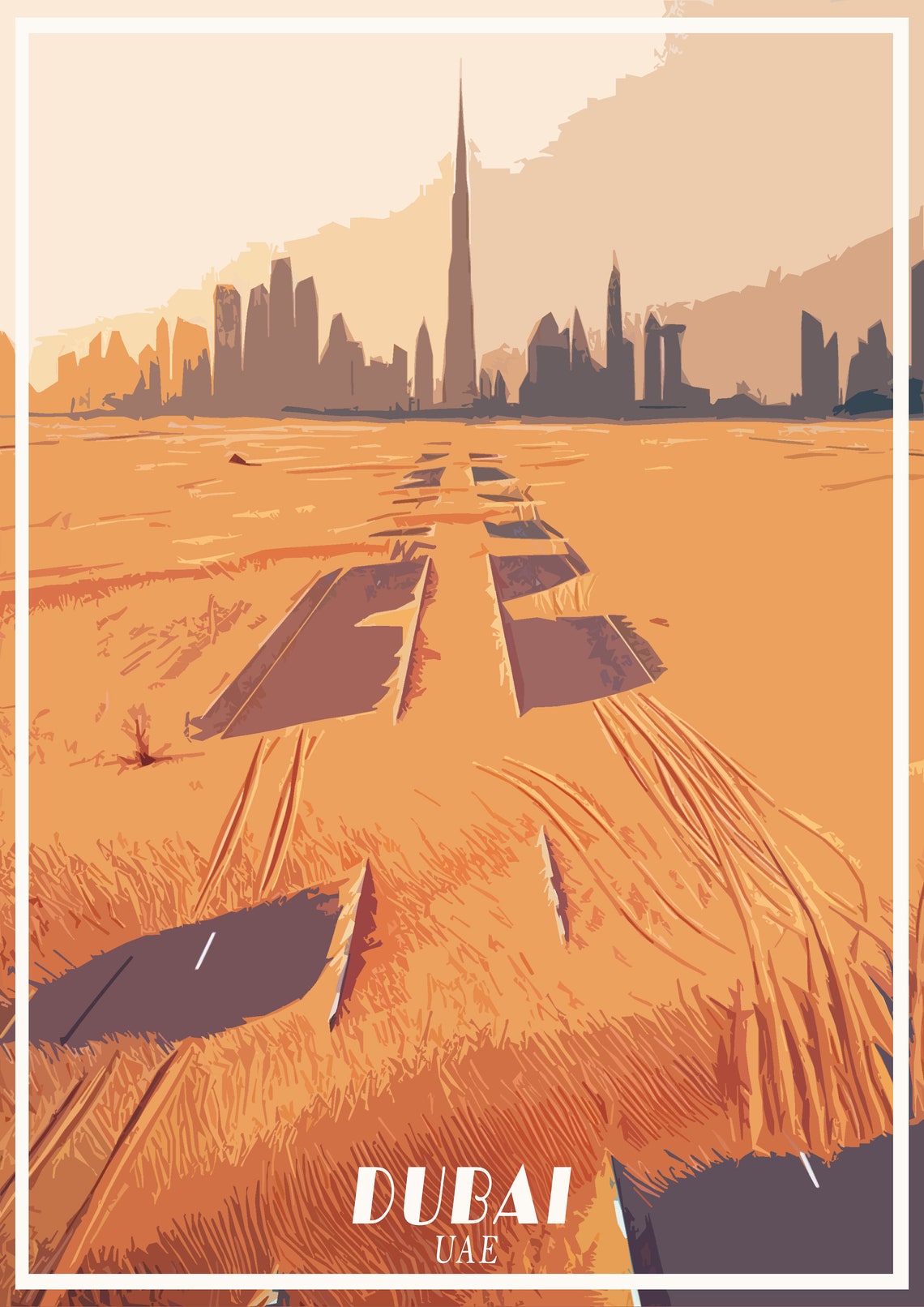 Dubai print canvas Poster United Arab Emirates UAE Landmark Etsy