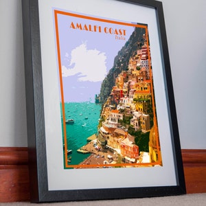 Amalfi Print Poster Leinwand Wandkunst Italien Küste Italia Vintage Bild Urlaub Geschenk Wohnkultur Urlaub Souvenir Retro Reise affiche