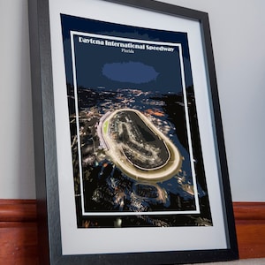 Daytona International Speedway Druck Leinwand Poster, Daytona 500 Nascar Rennen Geschenkidee