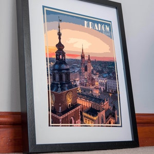 Krakau Print Polen Poster Leinwandbild Urlaub Geschenk Home Decor Urlaub Souvenir Retro Art Travel vintage Art